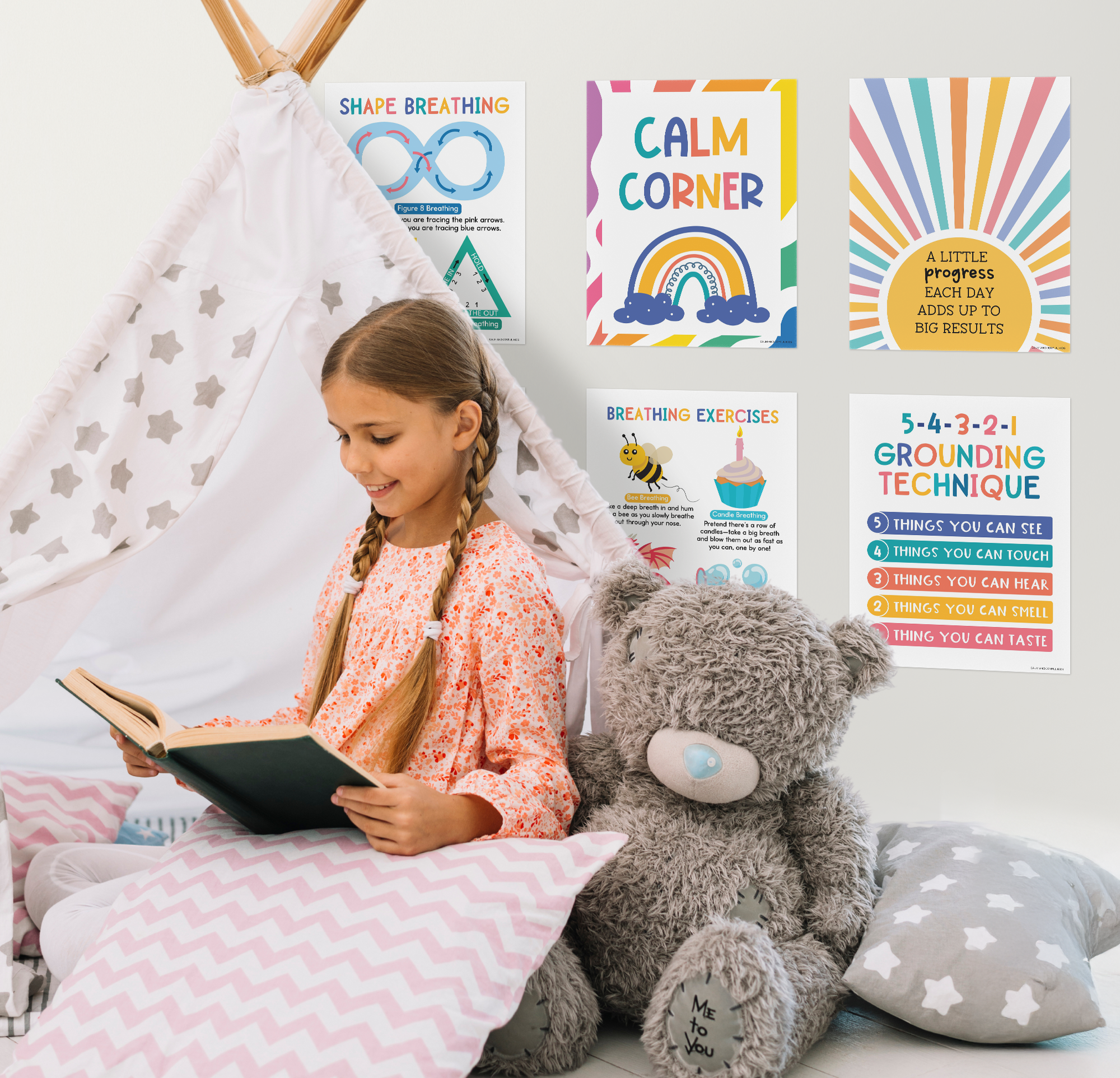 a child sitting in the calm down corner for toddlers