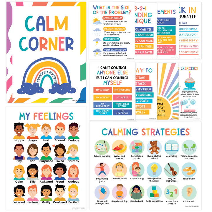Calm Down Corner Posters for Kids Area Classroom